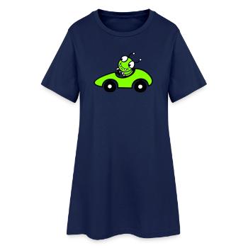 Caterpillar Worm Racing Car Racing Car Fast Driving Sports - Women’s T-Shirt Dress - light navy - Front