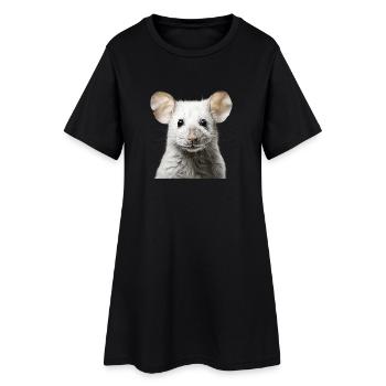 Souris mignonne - Portrait d’animal mignon - Robe T-shirt Femme - noir - Devant
