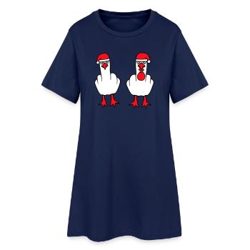 2 Seagulls Finger Insult Équipe de Noël - Robe T-shirt Femme - marine clair - Devant