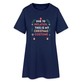 Budget Noël: Costume Inflation - Robe T-shirt Femme - marine clair - Devant