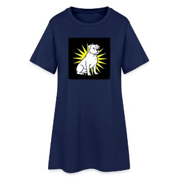 Cool Dog in Punk Rock & Pop Art Style - Women’s T-Shirt Dress - light navy - Front