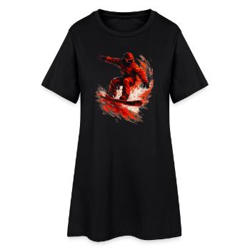 Snowboard | Snow | Snowboarder | Ski - Robe T-shirt Femme - noir - Devant