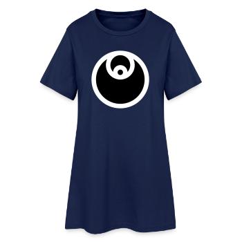Emblème circulaire rempli - Robe T-shirt Femme - marine clair - Devant