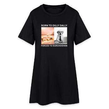 Labrador Meme - Né pour traîner / Forcé de faire du Go - Robe T-shirt Femme - noir - Devant