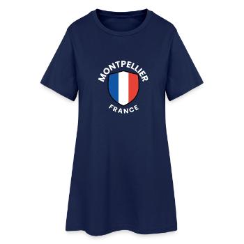 Montpellier France Shield - Frauen T-Shirt-Kleid - Light Navy - Vorne