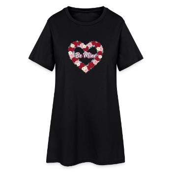 Herz der Rosen sei mein - Frauen T-Shirt-Kleid - Schwarz - Vorne