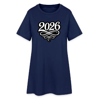 Année 2026 - Robe T-shirt Femme - marine clair - Devant