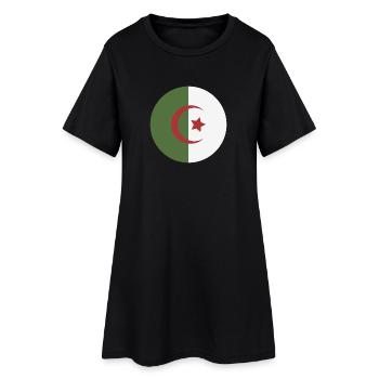 Drapeau rond d’Algérie - Robe T-shirt Femme - noir - Devant