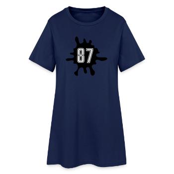 Klecks 87 Zahl - Frauen T-Shirt-Kleid - Light Navy - Vorne