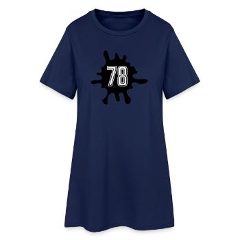Klecks 78 Zahl - Frauen T-Shirt-Kleid - Light Navy - Vorne