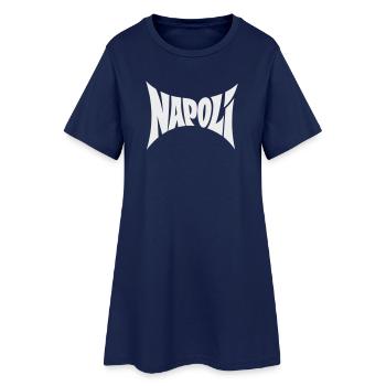 Conception typographique de Naples - Robe T-shirt Femme - marine clair - Devant