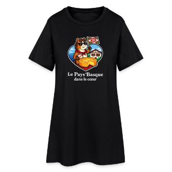 Pays Basque dans le Cœur Pottok Gâteau Basque - Robe T-shirt Femme - noir - Devant