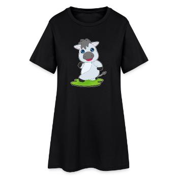 Esel Jogger Joggen Sport - Robe T-shirt Femme - noir - Devant