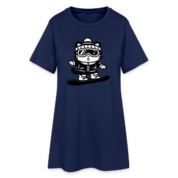 Snowboard Cat - Robe T-shirt Femme - marine clair - Devant