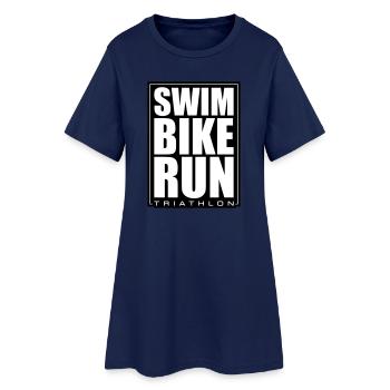 Triathlon Natation Cyclisme Course à pied - Robe T-shirt Femme - marine clair - Devant
