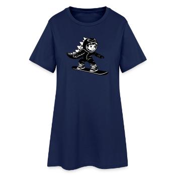 Snowboard Dragon Boy - Frauen T-Shirt-Kleid - Light Navy - Vorne