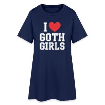 J’adore les filles gothiques - Robe T-shirt Femme - marine clair - Devant
