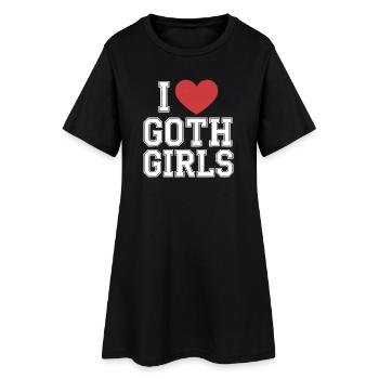 J’aime les filles gothiques - Robe T-shirt Femme - noir - Devant