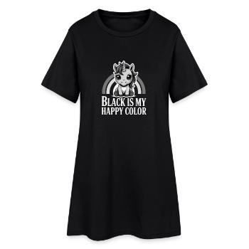 Le noir est ma licorne de couleur joyeuse - Robe T-shirt Femme - noir - Devant
