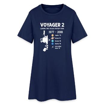 Le vaisseau spatial Voyager 2 quitte la tournée du système solaire - Robe T-shirt Femme - marine clair - Devant