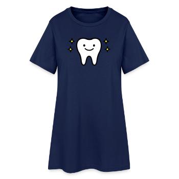 Dent mignonne - Robe T-shirt Femme - marine clair - Devant