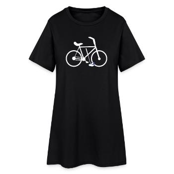 Polo cycliste, cyclisme en salle - Robe T-shirt Femme - noir - Devant