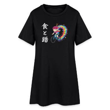 Rainbow Ride : Cycliste de Trails Foodie - Robe T-shirt Femme - noir - Devant