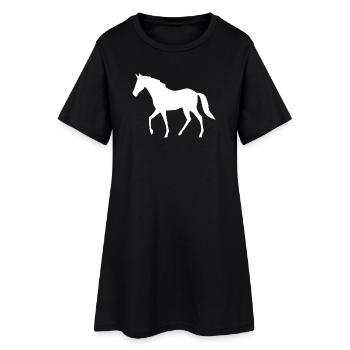 Silhouettes de chevaux Cavalier cadeau blanc - Robe T-shirt Femme - noir - Devant