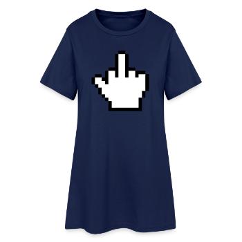 Maushand Mittelfinger Mauszeiger - Frauen T-Shirt-Kleid - Light Navy - Vorne