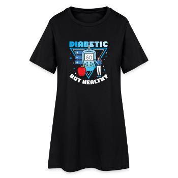 Diabetes Typ 1 Diabetiker - Frauen T-Shirt-Kleid - Schwarz - Vorne