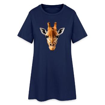 Girafes Afrique Safari amoureux Nature sauvage Girafes mignonnes - Robe T-shirt Femme - marine clair - Devant