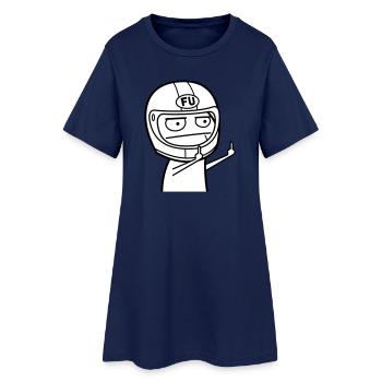 FU Meme avec casque de moto (les couleurs peuvent être changées) - Robe T-shirt Femme - marine clair - Devant
