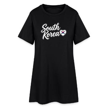Scénario sud-coréen avec amour de cœur de drapeau - Robe T-shirt Femme - noir - Devant