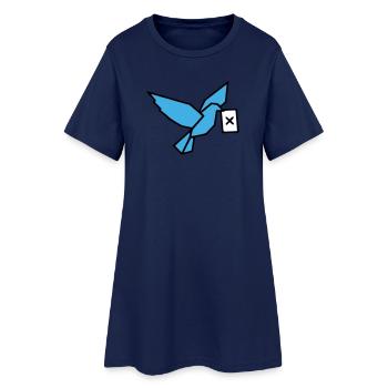 Brieftaube Wahlzettel Vogel Bunt - Frauen T-Shirt-Kleid - Light Navy - Vorne