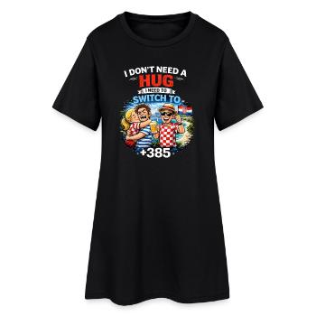 Pas de câlin, déménagement en Croatie +385 - Robe T-shirt Femme - noir - Devant