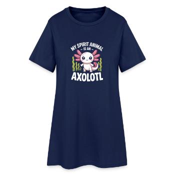 Axolotl Geisttier-Tee - Frauen T-Shirt-Kleid - Light Navy - Vorne