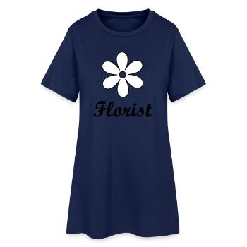 Artisan fleuriste logo floral épuré - Robe T-shirt Femme - marine clair - Devant