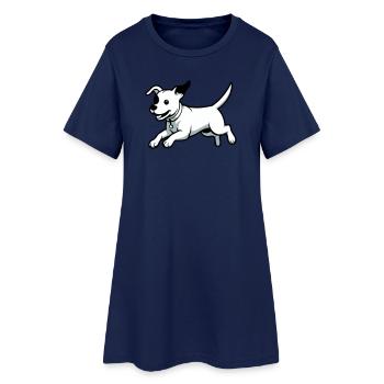 Playful Dog Cartoon - Women’s T-Shirt Dress - light navy - Front