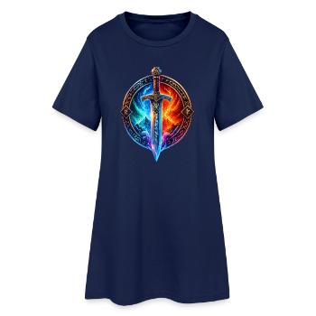 Épée du Dragon de Glace de Feu - Robe T-shirt Femme - marine clair - Devant