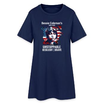 Bessie Coleman Courageous aviation pioneer - Women’s T-Shirt Dress - light navy - Front