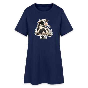 Kuh „NÖ.“ – Lustiges Statement  - Frauen T-Shirt-Kleid - Light Navy - Vorne