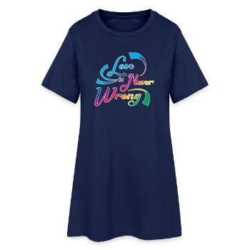 L’amour ne se trompe jamais : design de citation de la fierté LGBTQ - Robe T-shirt Femme - marine clair - Devant