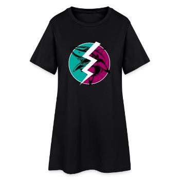 Electric Split Shark - Women’s T-Shirt Dress - black - Front