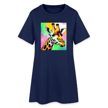 giraffe - Women’s T-Shirt Dress - light navy - Front