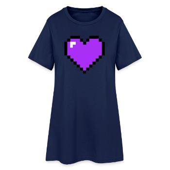 Santé 8-bit du cœur du Pixel - Robe T-shirt Femme - marine clair - Devant