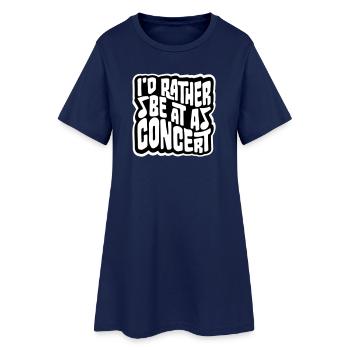 Je préférerais être à un concert Lustig Musik Konzert - Robe T-shirt Femme - marine clair - Devant