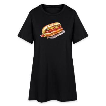 Illustration de hot-dogs en couleur - Robe T-shirt Femme - noir - Devant