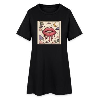 La bouche fait fondre le ciel nocturne - Robe T-shirt Femme - noir - Devant