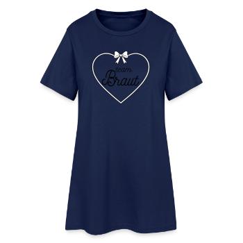 Team Braut Herz Schleife Design  - Frauen T-Shirt-Kleid - Light Navy - Vorne