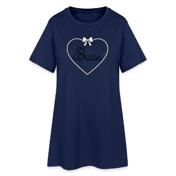 Conception de nœud en forme de cœur de mariée – Équipe de mariage pour enterrement de vie de garçon O - Robe T-shirt Femme - marine clair - Devant